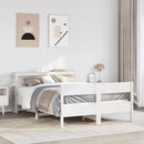 sengeramme uden madras 140x190 cm massivt fyrretræ hvid
