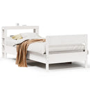 sengeramme uden madras 90x190 cm massivt fyrretræ hvid