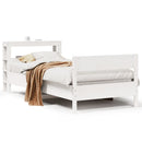 sengeramme uden madras 75x190 cm massivt fyrretræ hvid