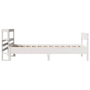 sengeramme uden madras 75x190 cm massivt fyrretræ hvid
