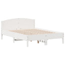 sengeramme uden madras 140x190 cm massivt fyrretræ hvid