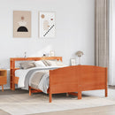 sengeramme uden madras 120x190 cm massivt fyrretræ gyldenbrun