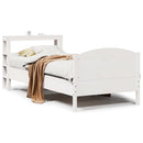 sengeramme uden madras 75x190 cm massivt fyrretræ hvid