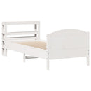 sengeramme uden madras 75x190 cm massivt fyrretræ hvid