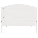 sengeramme uden madras 75x190 cm massivt fyrretræ hvid