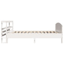 sengeramme uden madras 75x190 cm massivt fyrretræ hvid