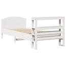 sengeramme uden madras 75x190 cm massivt fyrretræ hvid