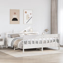 sengeramme uden madras 180x200 cm massivt fyrretræ hvid