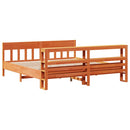 sengeramme uden madras 180x200 cm massivt fyrretræ gyldenbrun