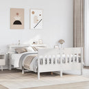 sengeramme uden madras 140x190 cm massivt fyrretræ hvid
