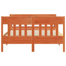 sengeramme uden madras 140x190 cm massivt fyrretræ gyldenbrun