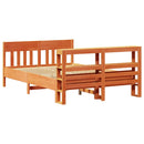 sengeramme uden madras 140x190 cm massivt fyrretræ gyldenbrun