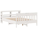 sengeramme uden madras 135x190 cm massivt fyrretræ hvid