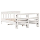 sengeramme uden madras 135x190 cm massivt fyrretræ hvid