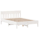 sengeramme uden madras 135x190 cm massivt fyrretræ hvid
