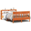 sengeramme uden madras 135x190 cm massivt fyrretræ brun