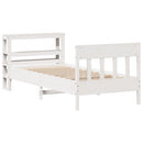 sengeramme uden madras 75x190 cm massivt fyrretræ hvid