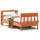 sengeramme uden madras 75x190 cm massivt fyrretræ gyldenbrun