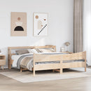 sengeramme med sengegavl 200x200 cm massivt fyrretræ