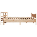 sengeramme med sengegavl 200x200 cm massivt fyrretræ