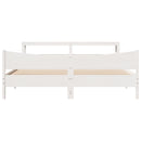 sengeramme med sengegavl 200x200 cm massivt fyrretræ hvid
