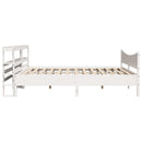 sengeramme med sengegavl 200x200 cm massivt fyrretræ hvid