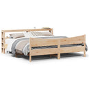 sengeramme med sengegavl 180x200 cm massivt fyrretræ