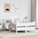 sengeramme med sengegavl 160x200 cm massivt fyrretræ hvid