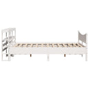 sengeramme med sengegavl 160x200 cm massivt fyrretræ hvid