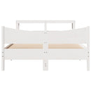 sengeramme med sengegavl 150x200 cm massivt fyrretræ hvid