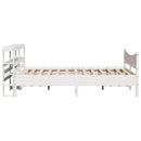 sengeramme med sengegavl 150x200 cm massivt fyrretræ hvid