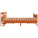 sengeramme med sengegavl 150x200 cm massivt fyrretræ gyldenbrun