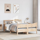 sengeramme med sengegavl 140x190 cm massivt fyrretræ