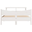 sengeramme med sengegavl 140x190 cm massivt fyrretræ hvid