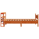 sengeramme med sengegavl 75x190 cm massivt fyrretræ gyldenbrun