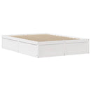 sengeramme med sengegavl 140x190 cm massivt fyrretræ hvid