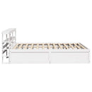 sengeramme med sengegavl 140x190 cm massivt fyrretræ hvid