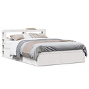 sengeramme med sengegavl 140x190 cm massivt fyrretræ hvid