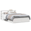 sengeramme med sengegavl 120x190 cm massivt fyrretræ hvid