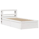 sengeramme med sengegavl 75x190 cm massivt fyrretræ hvid