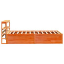 sengeramme med sengegavl 75x190 cm massivt fyrretræ gyldenbrun