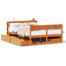 sengeramme uden madras 160x200 cm massivt fyrretræ gyldenbrun