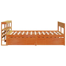 sengeramme uden madras 150x200 cm massivt fyrretræ gyldenbrun