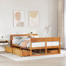 sengeramme uden madras 120x200 cm massivt fyrretræ gyldenbrun