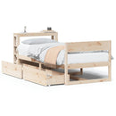 sengeramme uden madras 90x200 cm massivt fyrretræ