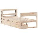 sengeramme uden madras 90x200 cm massivt fyrretræ