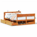 sengeramme uden madras 140x190 cm massivt fyrretræ gyldenbrun