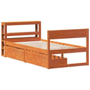sengeramme uden madras 75x190 cm massivt fyrretræ gyldenbrun