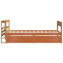 sengeramme uden madras 75x190 cm massivt fyrretræ gyldenbrun