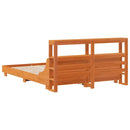 sengeramme uden madras 140x190 cm massivt fyrretræ gyldenbrun